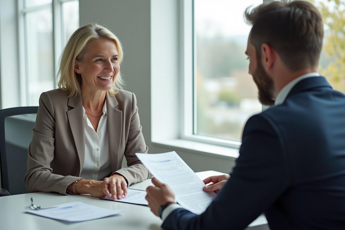 Femme consultante discute avec conseiller financier en bureau