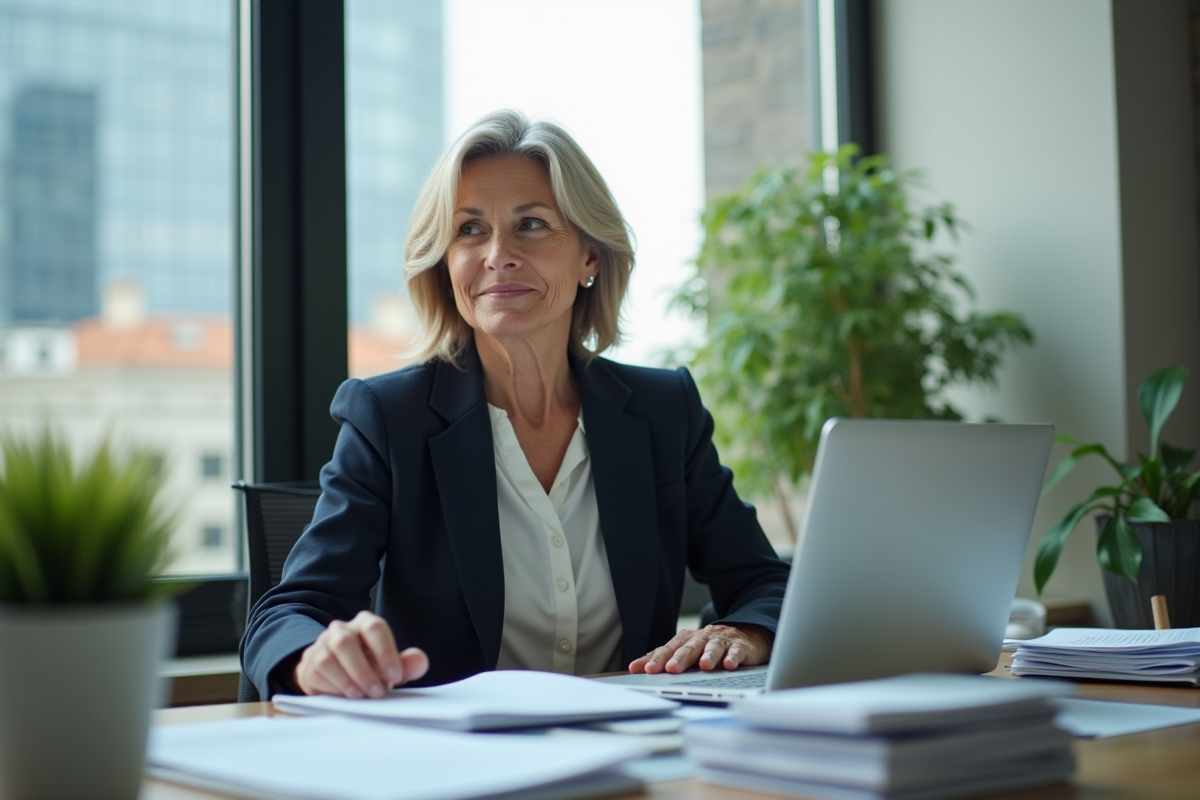 Femme d affaires travaillant sur son ordinateur au bureau