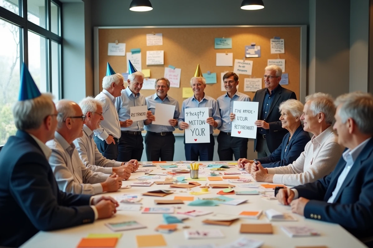 Groupe de coll&egrave;gues autour d