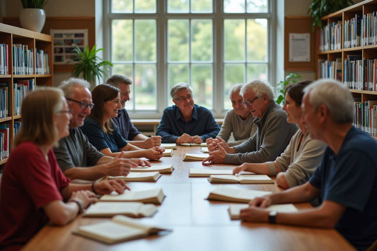 Groupe de personnes discutant autour d