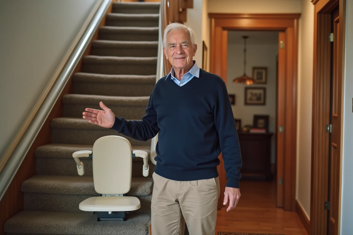 Homme âgé expliquant l