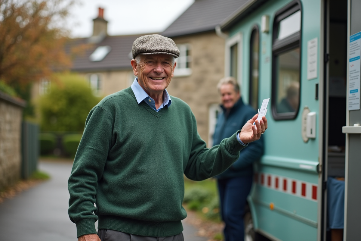Homme gallois âgé sortant d